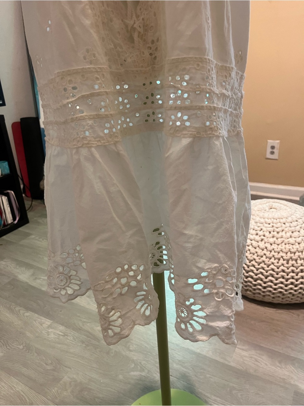 Free People white Lace-Up Backless Eyelet Dress - Picture 3 of 14